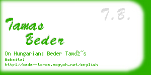 tamas beder business card